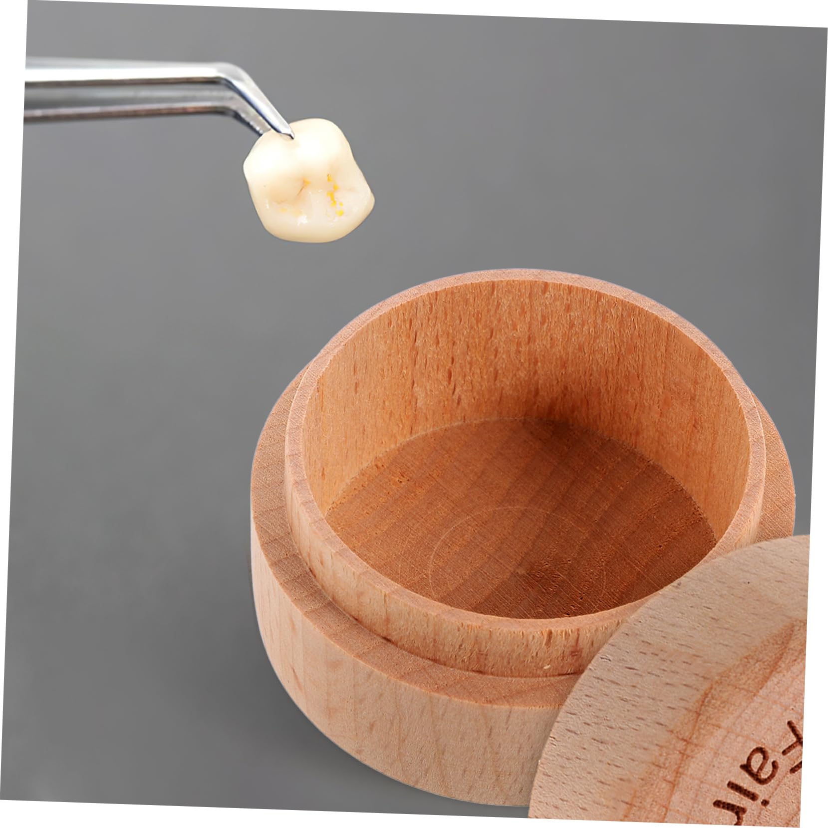 Mikinona Milchzahndose aus Synthetischem Material in Braun Einfach zu Öffnen und Reinigen Niedliches Design für Babys zur Sicheren Aufbewahrung von Milchzähnen Baby