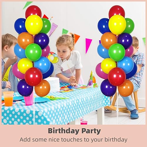 Miniatura 30 de Juego de 2 columnas de globos con globos de confeti incluidos, con base y poste, decoración de fondo de torre de globos para bodas, baby shower