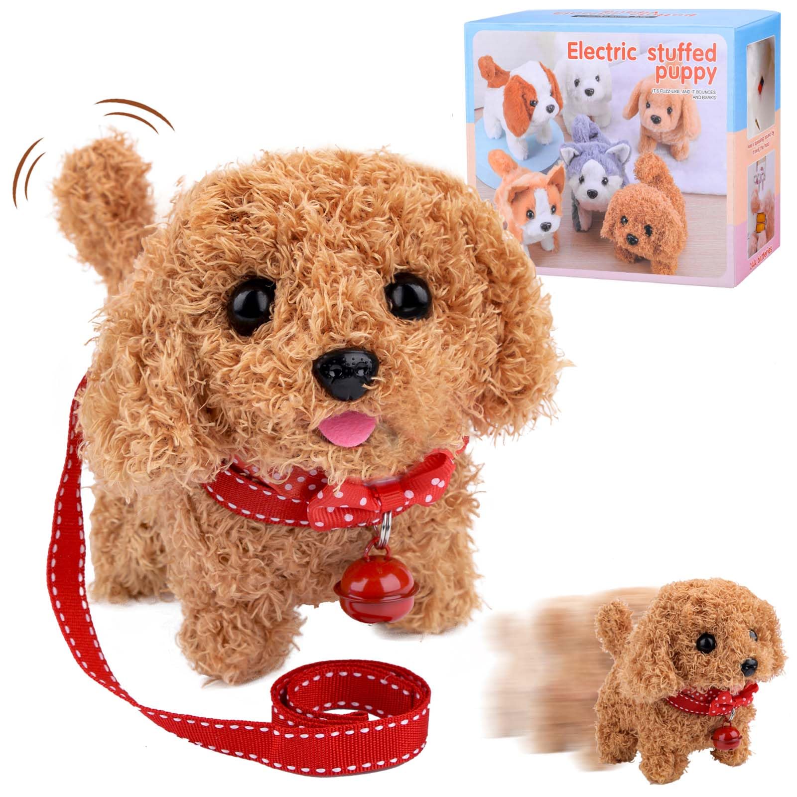 Pipihome My Realistic Robot Puppy, Toy Dogs for Kid Age 3 4 5 Plush Electronic Interactive Walking Barking Dog Toys Gifts