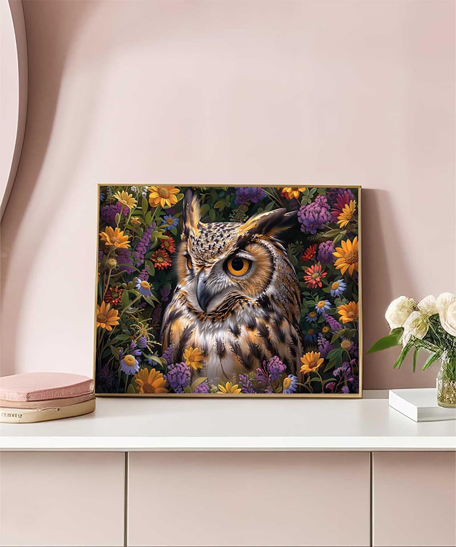 Zestawy artystyczne, dla dorosłych, sowa, malarstwo diamentowe, DIY, zestawy do haftu krzyżykowego dla dorosłych, kwiaty, 5D, pełne wiercenie, haft kryształowy, sztuka, hobby, malarstwo do dekoracji