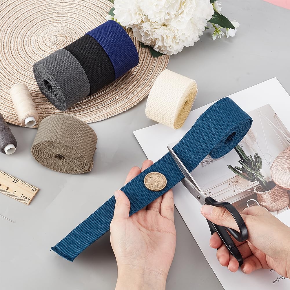 AHANDMAKER Cinghie in cotone pesante da 13 m, 6 colori misti, 3,8 cm, per manici di borse, borse tote, cinture di stoffa, arti e mestieri, per realizzare forniture all'aperto