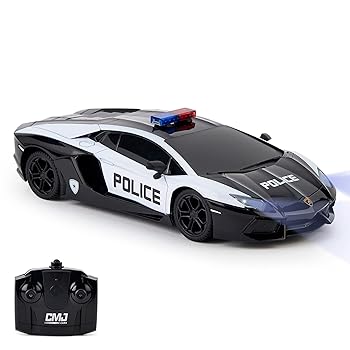 CMJ RC Cars Lamborghini Aventador LP700-4 Police Car 1:24 Scale Remote Control