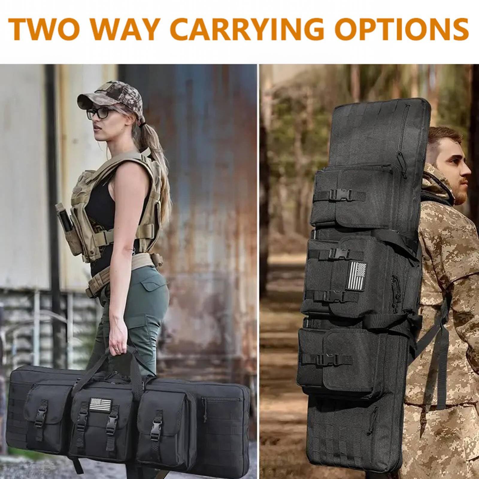 Taktyczny pokrowiec na broń – wyściełana torba transportowa na karabin, pistolet lub strzelbę; idealna do myślistwa, strzelectwa, wędkarstwa i outdooru. Tan,118cm/46in