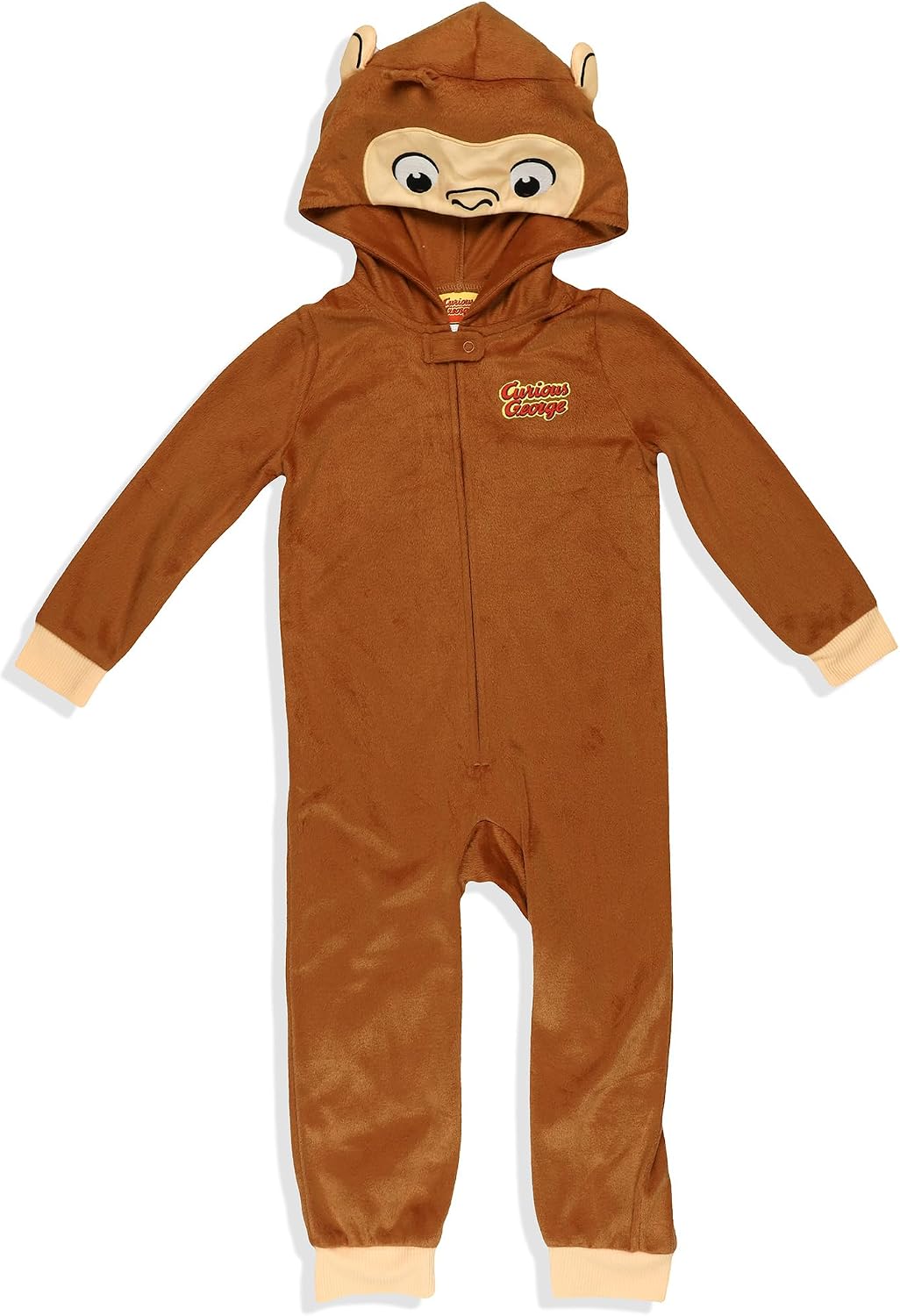 Curious George Union Suit Toddler One Piece Hooded Loungewear Pajamas