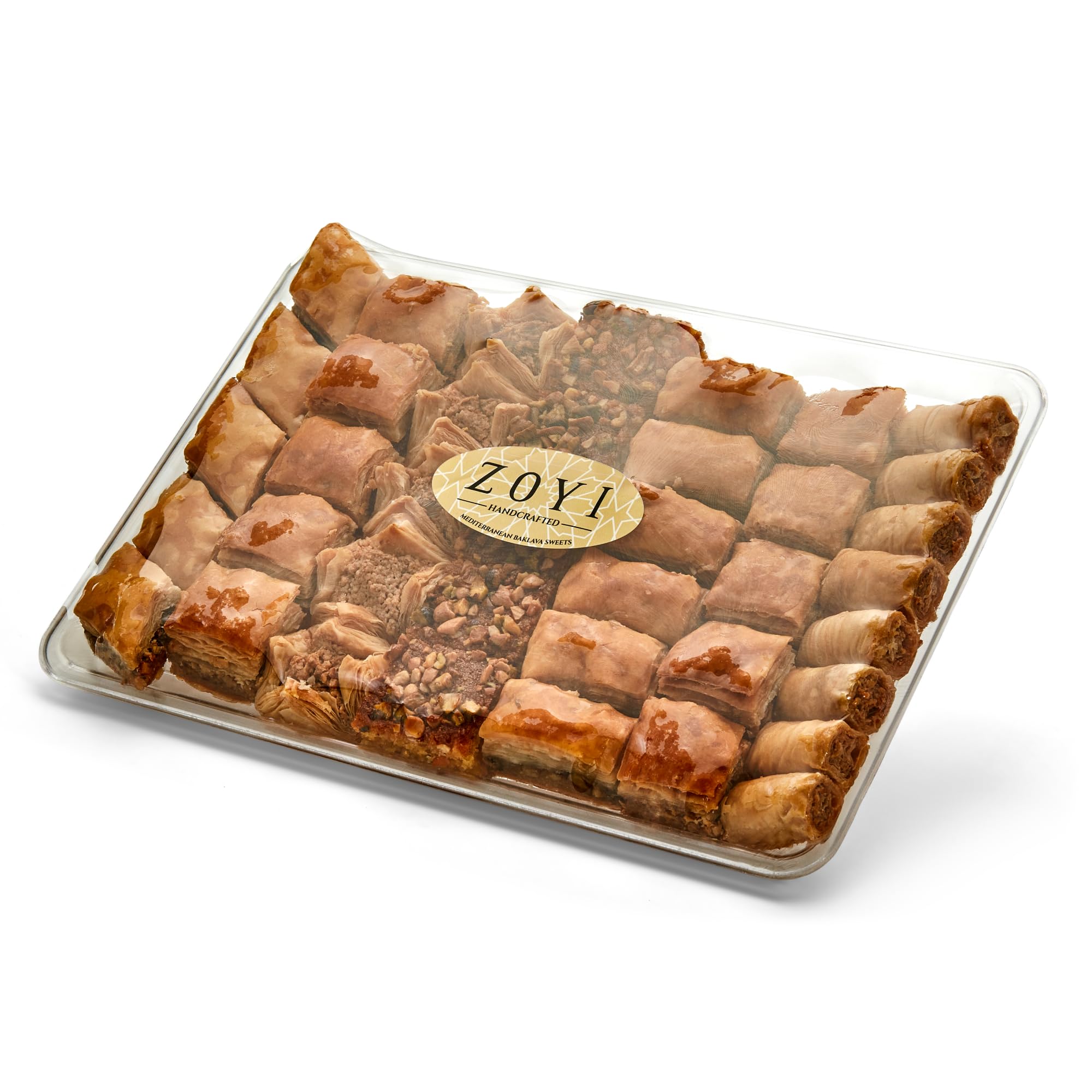 ZOYI Premium Baklava - 1 kg | Handmade in London | Traditional Lebanese Baklava | Present for Diwali, Ramadan, Easter, Eid, Birthday | Pistachio, Cashew, Almond & Walnut Assorted Tray | Gift Box