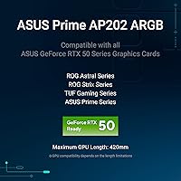Vista 8 de ASUS Prime AP202 ARGB Black mATX carcasa de PC con vidrio curvo completamente templado, soporta tarjetas gráficas de hasta 420 mm de largo