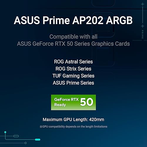 Miniatura 8 de ASUS Prime AP202 ARGB - Carcasa para PC mATX negra con vidrio curvado totalmente templado, admite tarjetas gráficas de hasta 16.535 in de largo,