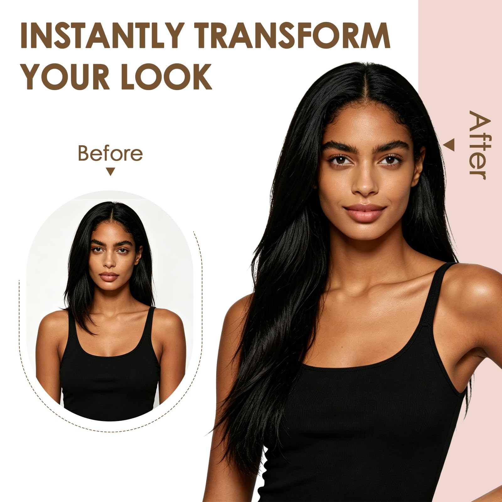 TESS Tressen Echthaar Dunkelbraun 100g, Weft Extensions Echthaar, Remy Haar zum Einnähen Sew in Hair Extensions Haarverlängerung 70cm