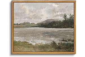 VIYYIEA Framed Canvas Wall Art, Rustic Watercolor Landscape Wall Prints