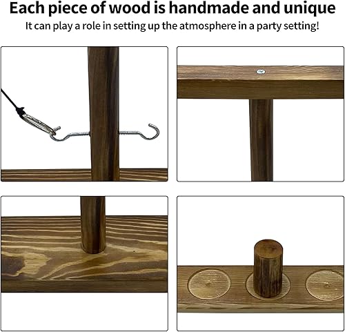 Miniatura 2 de Juegos de lanzamiento de anillos para adultos, juegos de patio, juegos de interior al aire libre, juego de gancho y anillo de madera para el hogar,