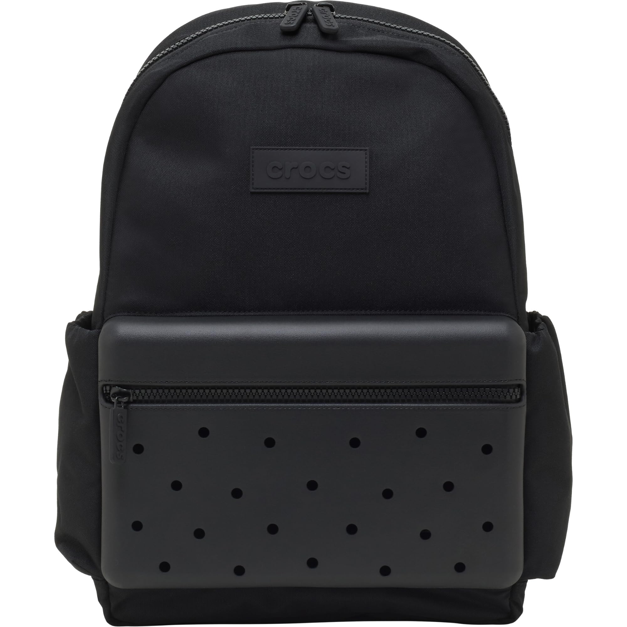 Crocs Nylon Backpack, Personalize with Jibbitz Charms, Black, One Size