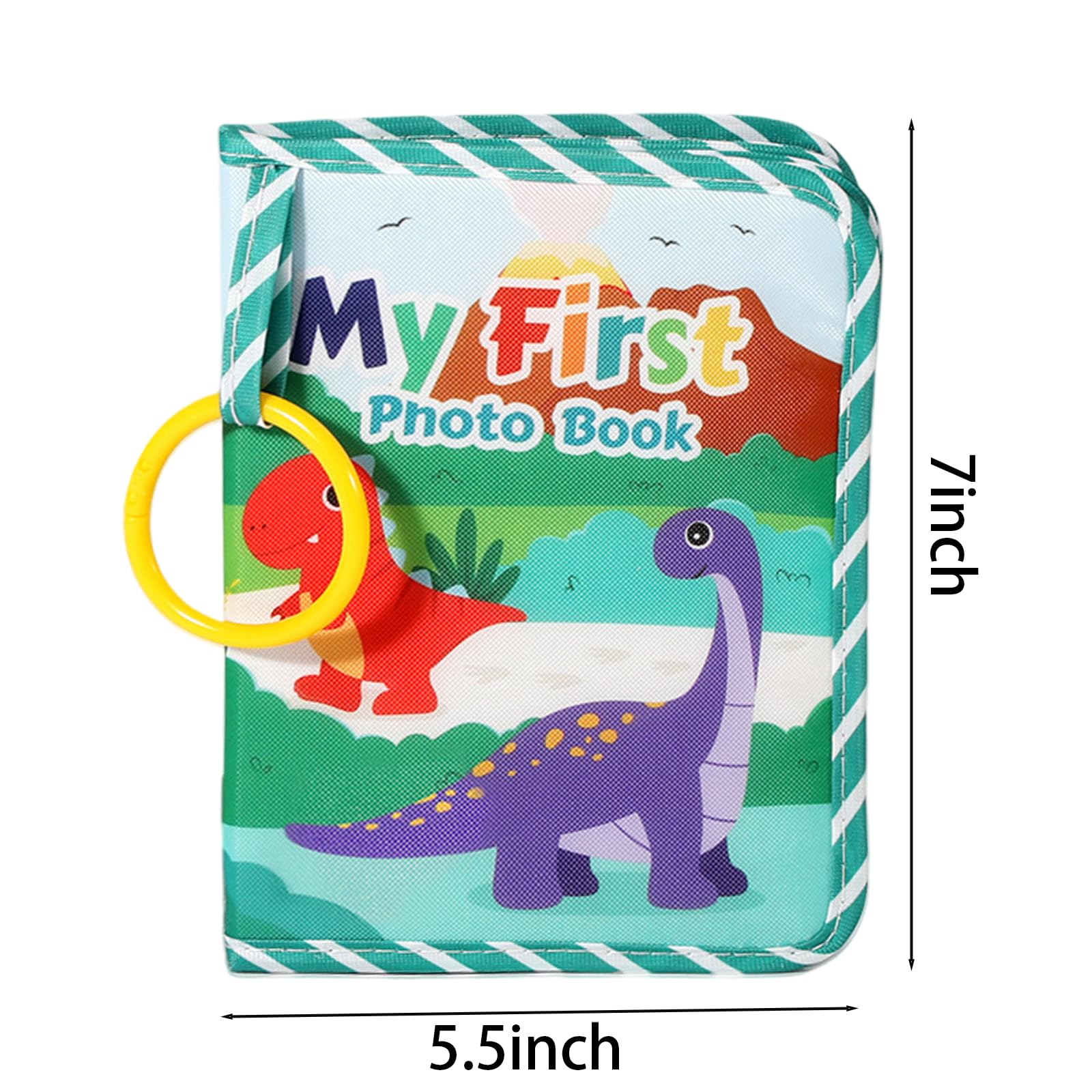 Photo Album Fits 17 6x4 Pictures, Soft Cloth My First Photo Book Memory Book with Mirror - Image 2