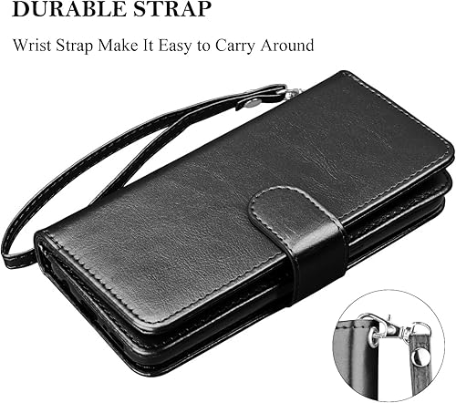 Miniatura 6 de Funda para Galaxy A13 5G, funda tipo cartera para Galaxy A13 5G, piel sintética Takfox 9 ranuras para tarjetas Soporte para tarjeta de crédito de