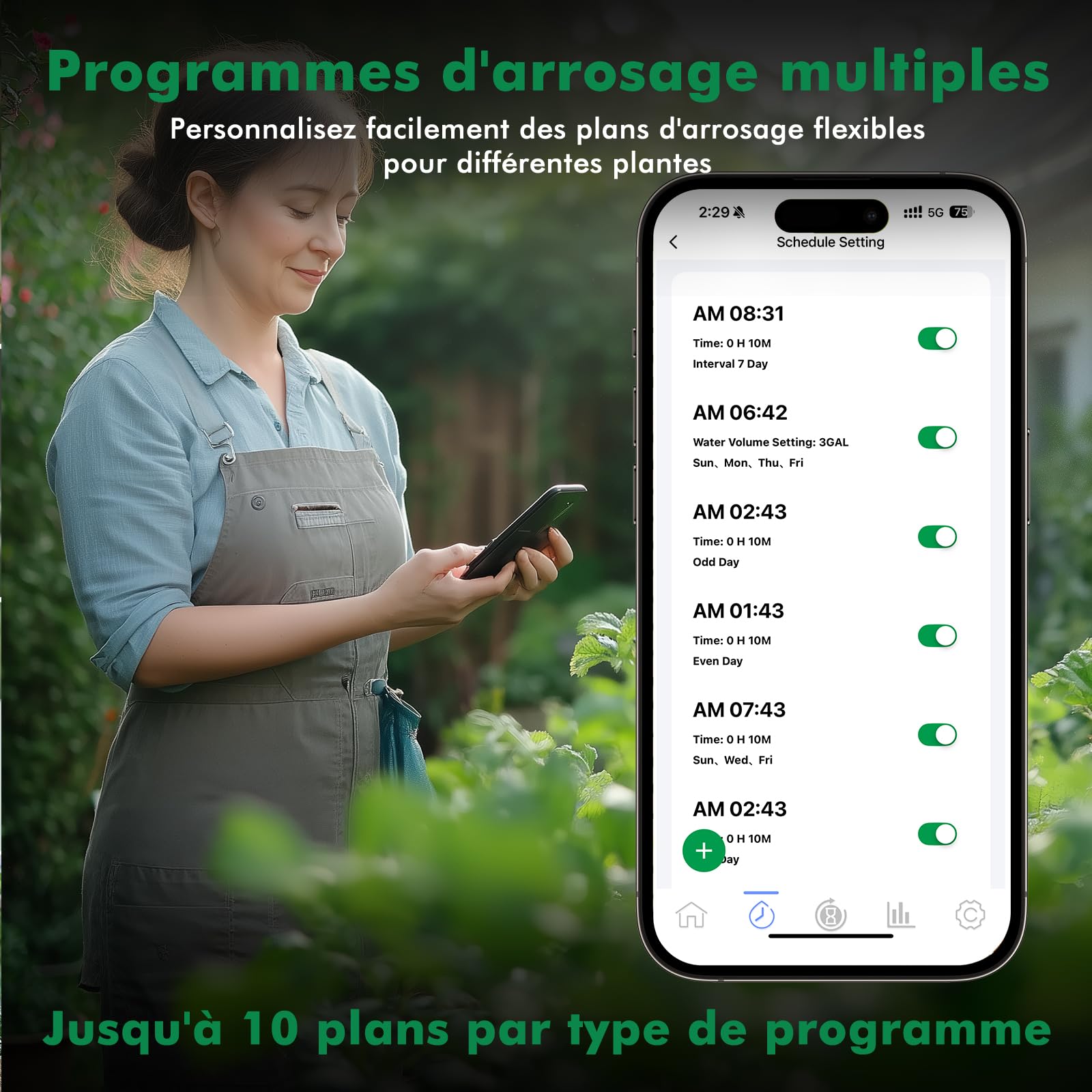 RESTMO Programmateur arrosage 2 Zones avec Puce Bluetooth + Wi-FI