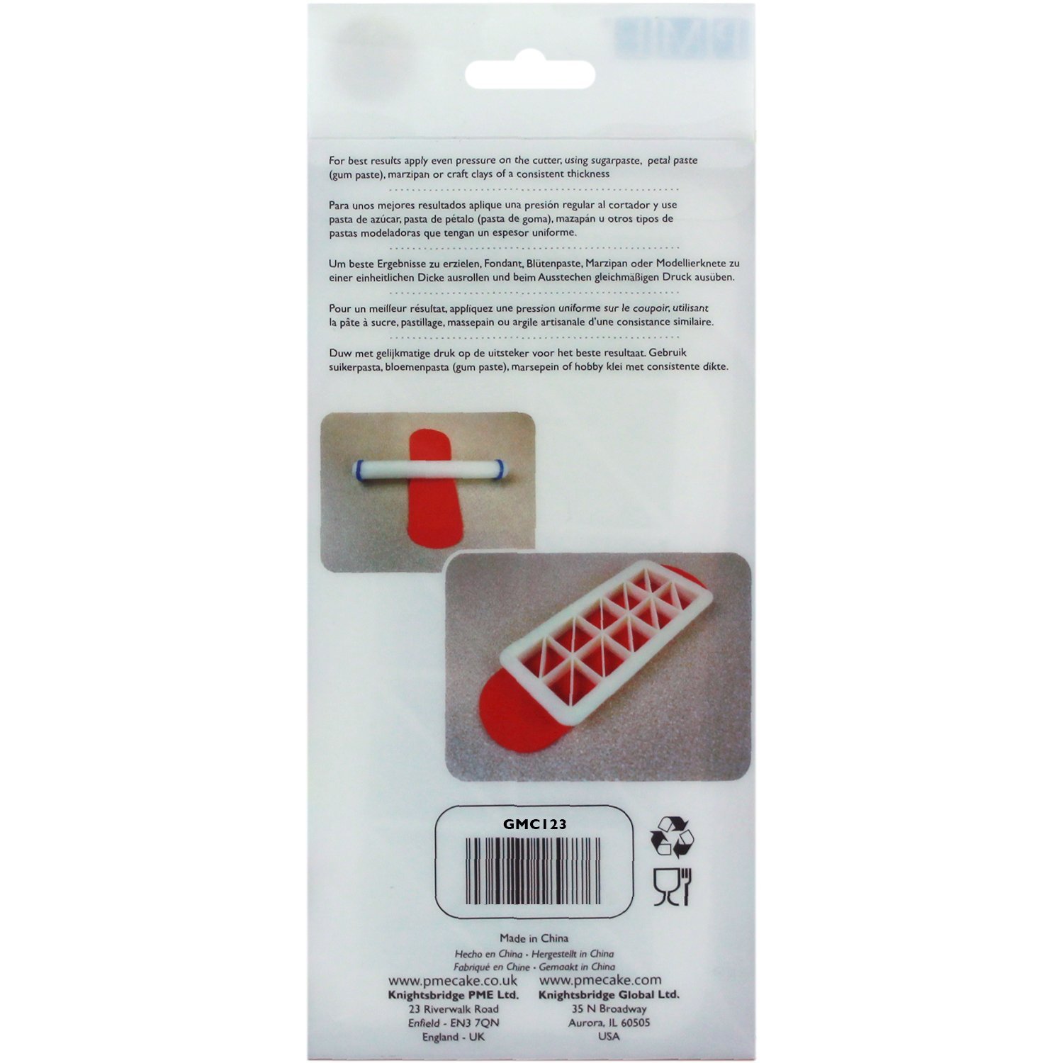 PME GMC123 MultiCutter Géométrique pour Gâteau Triangle Angle Droit Grande Taille 3,2 cm Blanc