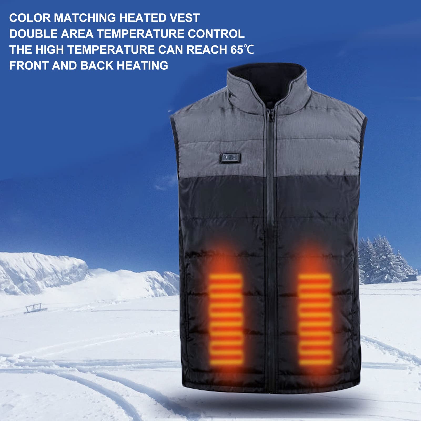 Gilet Riscaldato, Gilet Riscaldante Elettrico Lavabile a Controllo Indipendente della Temperatura per Ufficio (XXL15)