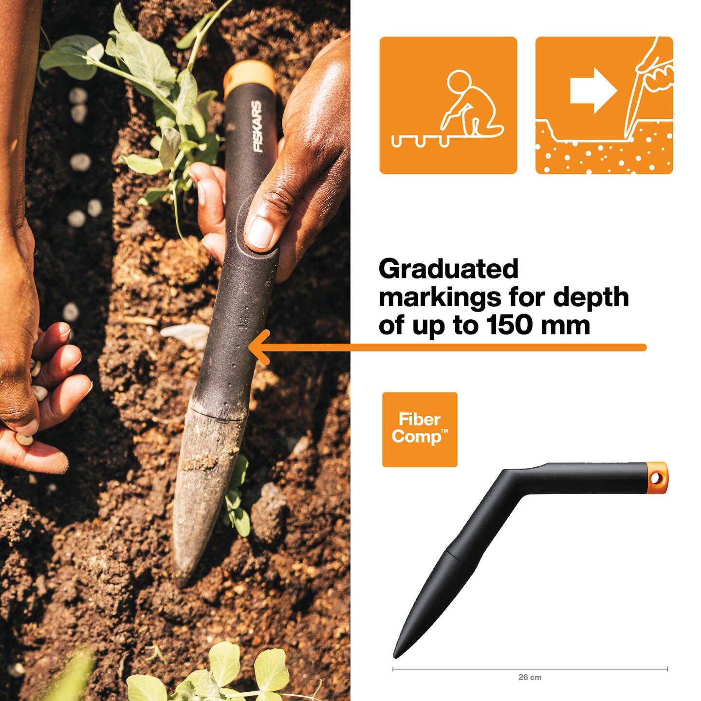 Fiskars Serie X Spaccalegna L per Legna da Ardere, Spaccalegna Manuale e Sicuro per Ceppi Fino a 12 cm, Borsa Inclusa, Nero/Arancione, 1079156