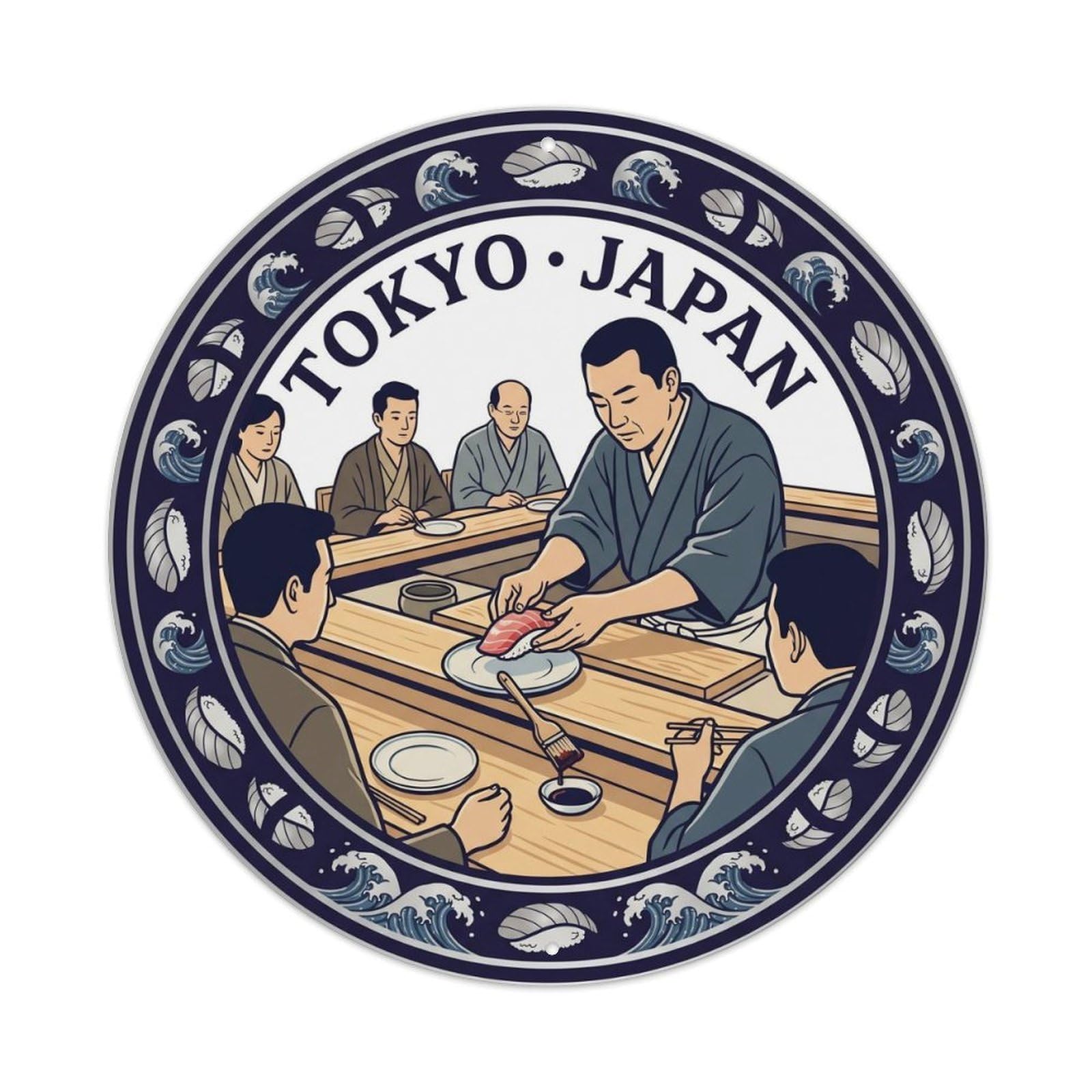Tokyo Sushi Omakase Master Local Cuisine Japanese Metal Tin Sign