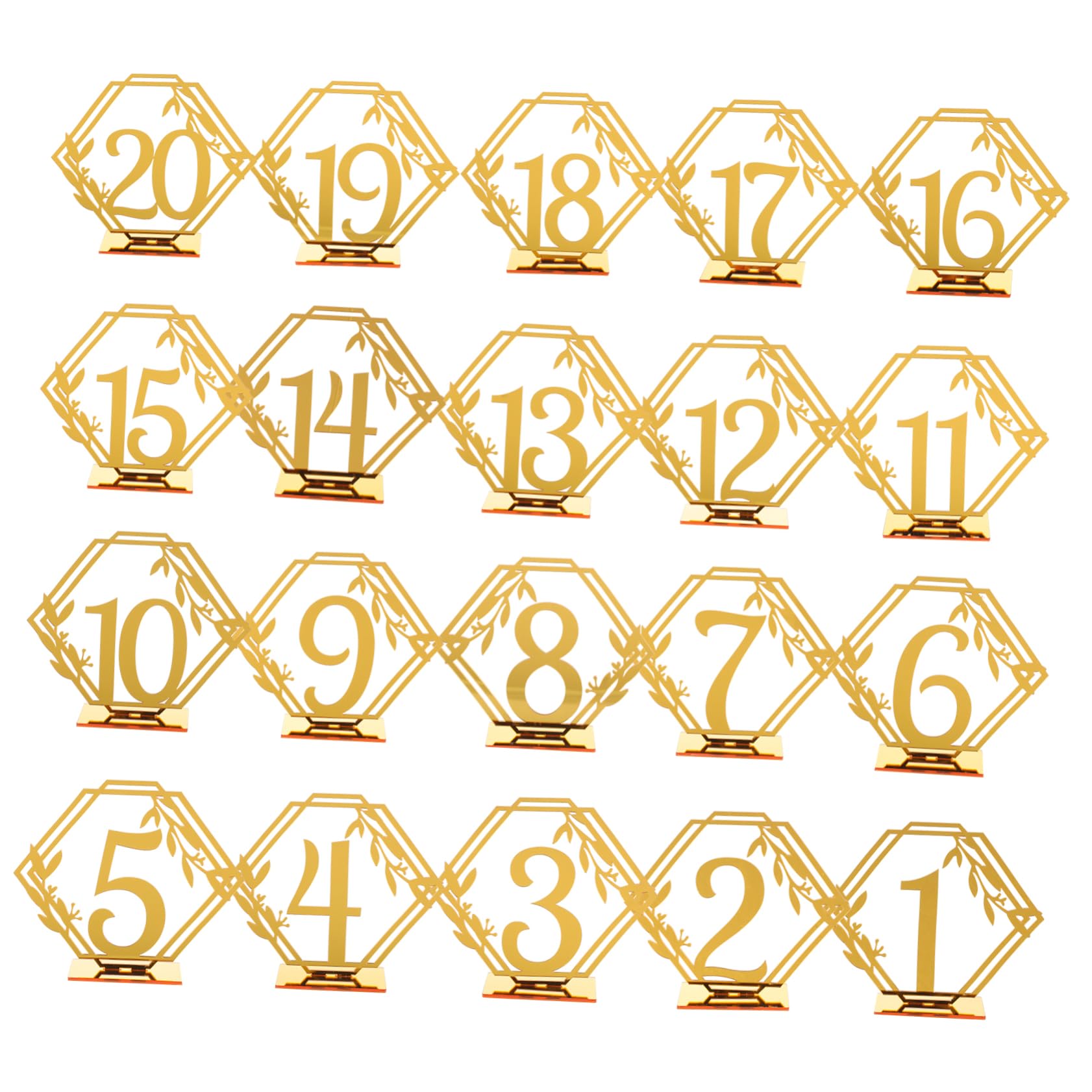 HOLIDYOYO 20pcs Reusable Seat Signs Banquet Wedding Numbers Easy to Clean Decor for Events