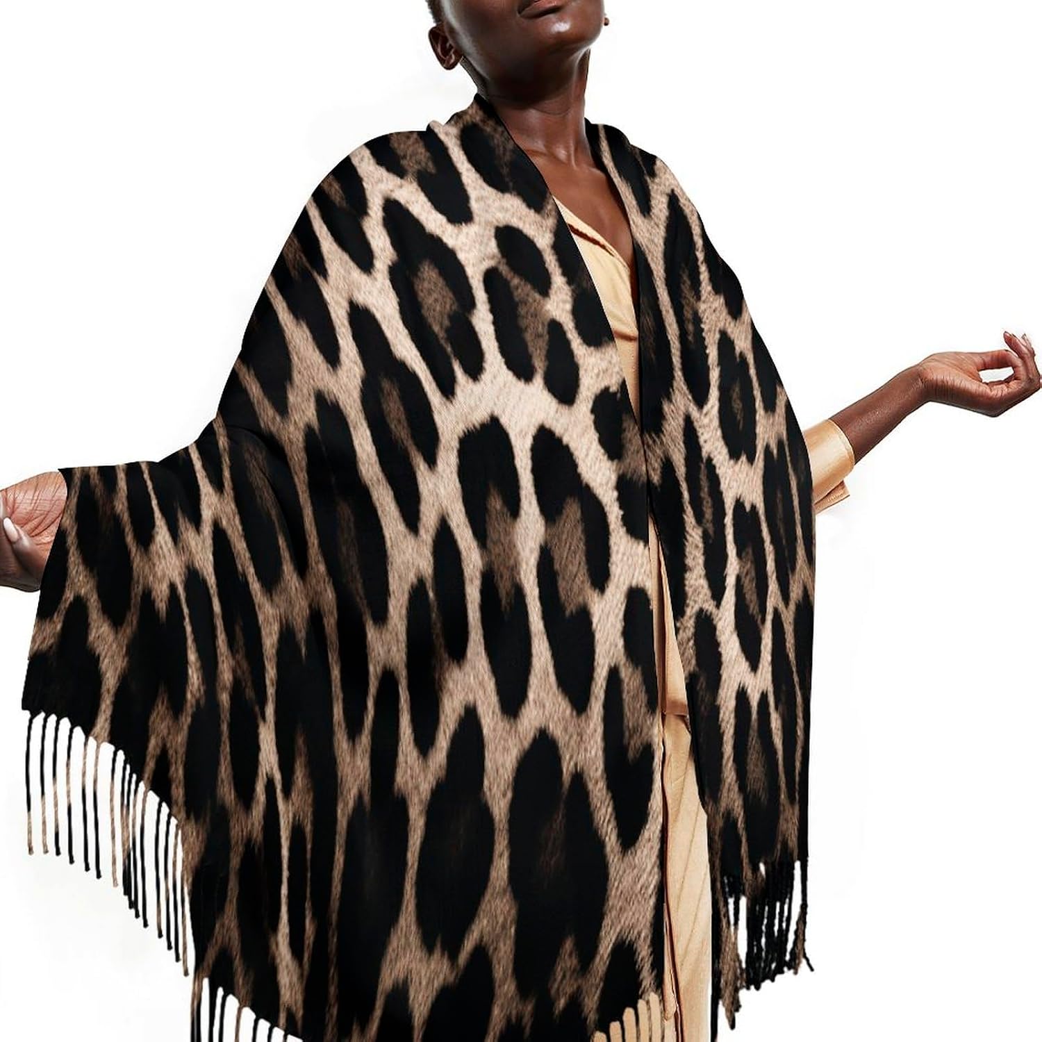 Black Leopard Print Scarf for Women Men Classic Fashion Blanket Scarves Soft Cashmere Feel Scarf Cold Weather Warm Long Shawl Winter Large Scarves Classic Blanket Scarfs Thick