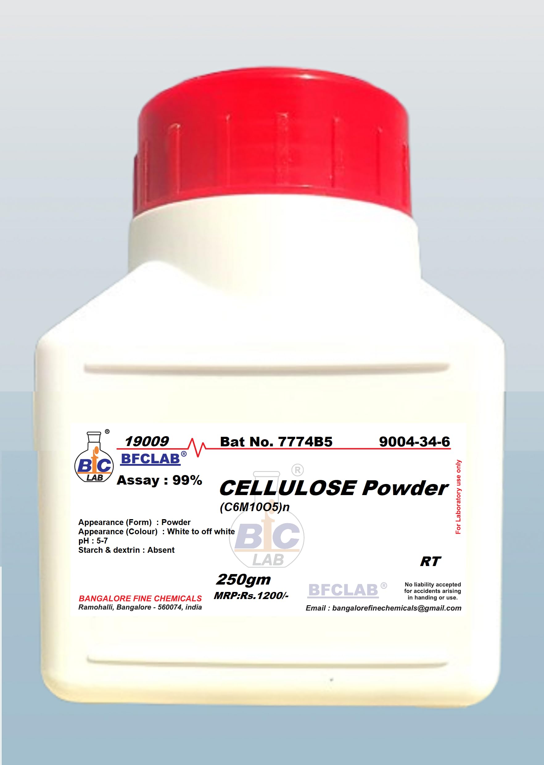 BFC CELLULOSE Powder LR - 250gm, CAS No. 9004-34-6