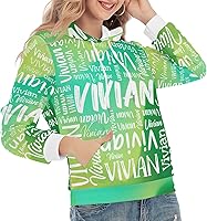 Vista 3 de ITACUSUTOMAS Sudadera con capucha personalizada con nombre para mujer, sudaderas de manga larga