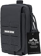 【TAILOR JAPAN】タクティカルポーチ ミリタリーポーチ サバゲーポーチ スマホ サバゲー ベルクロ ミリタリーバッグ アウトドア スポーツ 小物入れ 黒 Black (ブラック)