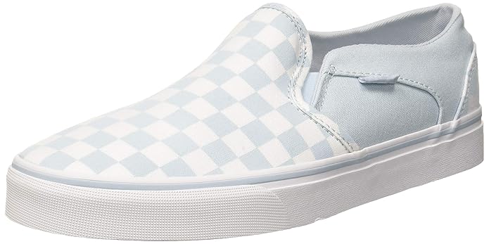 rose checkerboard slip on vans