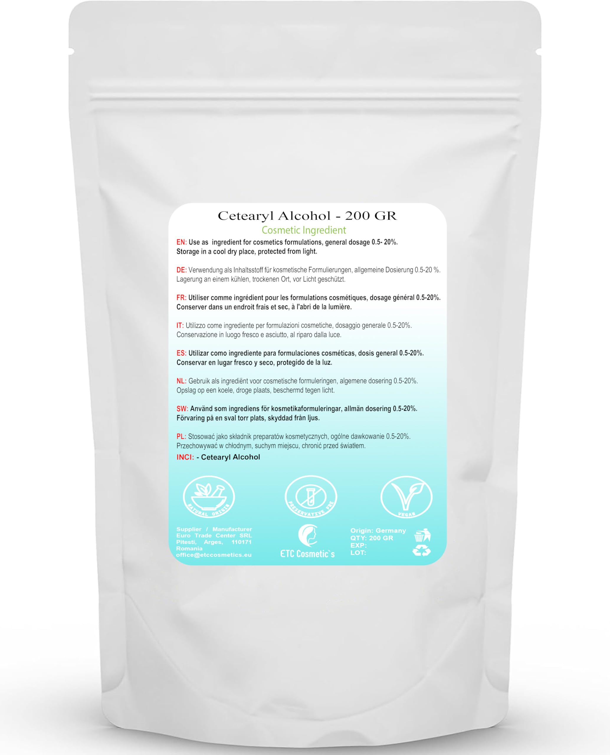 Cetearyl alcohol - 200 gr, 200 g (Pack of 1) - Image 2