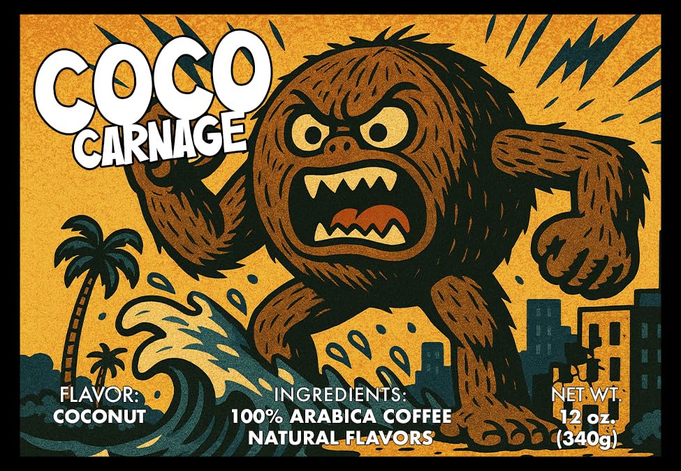 Cardiac Attack Coffee Co Café en Grano Sabor Coco 12 oz miniatura 3