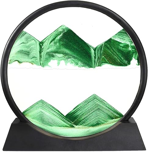 Miniatura 22 de Decoración de imagen artística de arena en movimiento, adornos redondos 3D dinámicos de paisaje de arena, panel de arena que fluye, temporizador