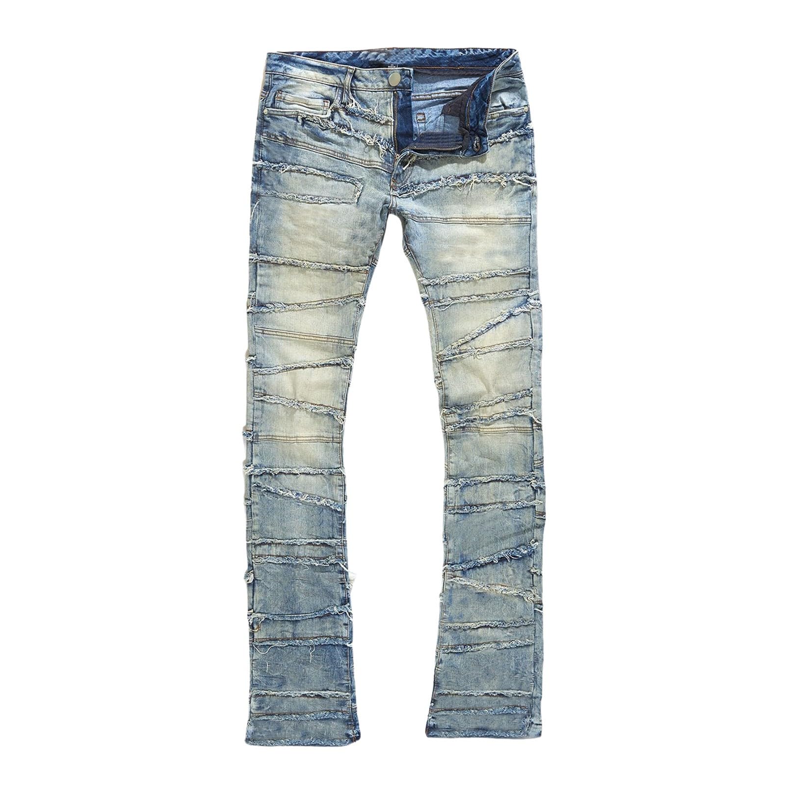 Jeans Uomo Slim Fit, Pantaloni Uomo Jeans Elasticizzati Pantaloni Lunghi Casual Denim Stretch Strappati Skinny Moda Jean Sportiva Jogging Jeans Uomo Estivi Jeans Neri Destroyed Stile Streetwear Y2k