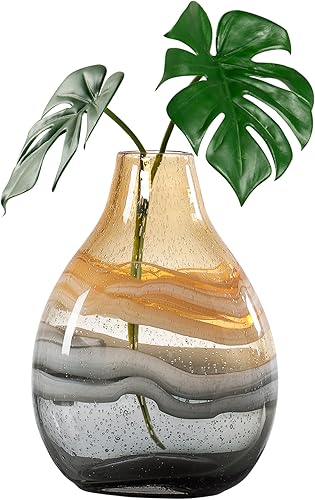 Andrea Swirl – Jarrón de Cristal Bombilla ámbar