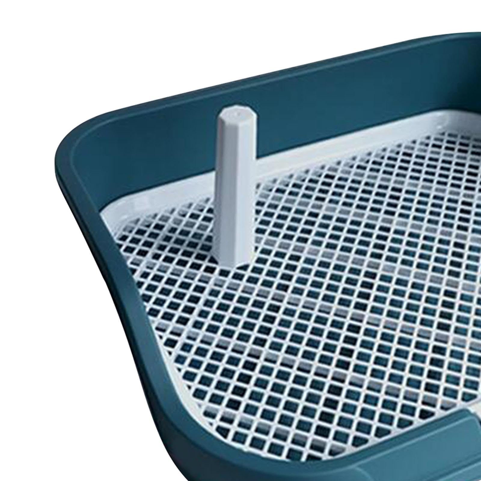 Hundetoilette Katzentoilette Welpentrainingsunterlage Gitter Abnehmbarer Pfosten Spritzschutz rutschfest für Badezimmer Hundespielplatz Wohnung, Blau