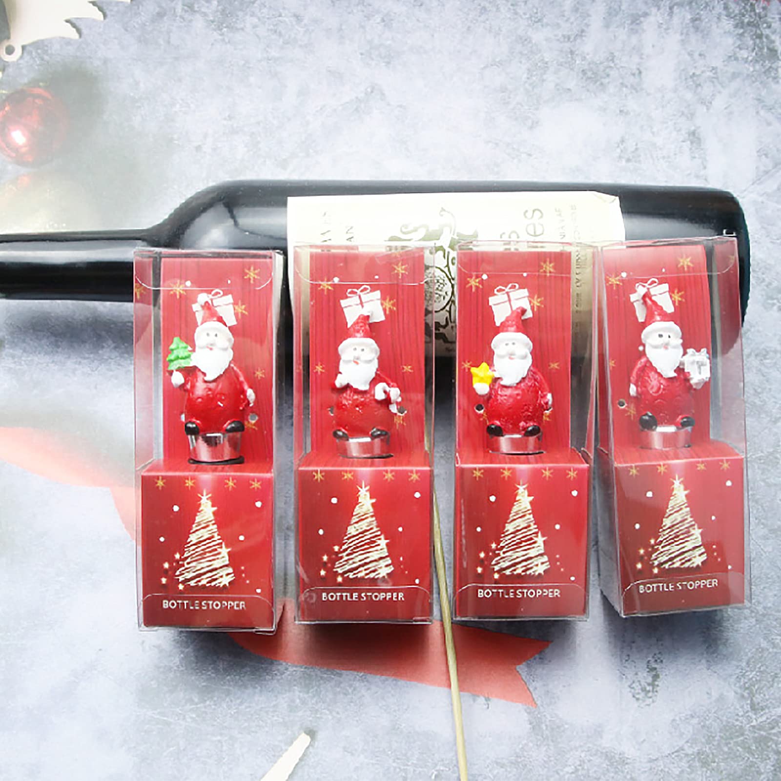 Sucrain Lot De 4 Bouchons De Bouteille De Vin De Noël En Alliage Pour