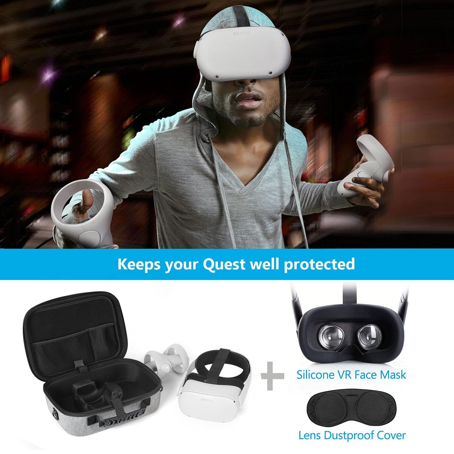 Étui Rigide Deco Gear Pour Oculus Quest 2 - Compact Et Résistant à L'eau