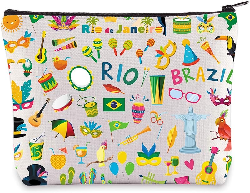 Necessaire WZMPA Rio Brazil em lona, 20,07 x 18 x 1,3 cm
