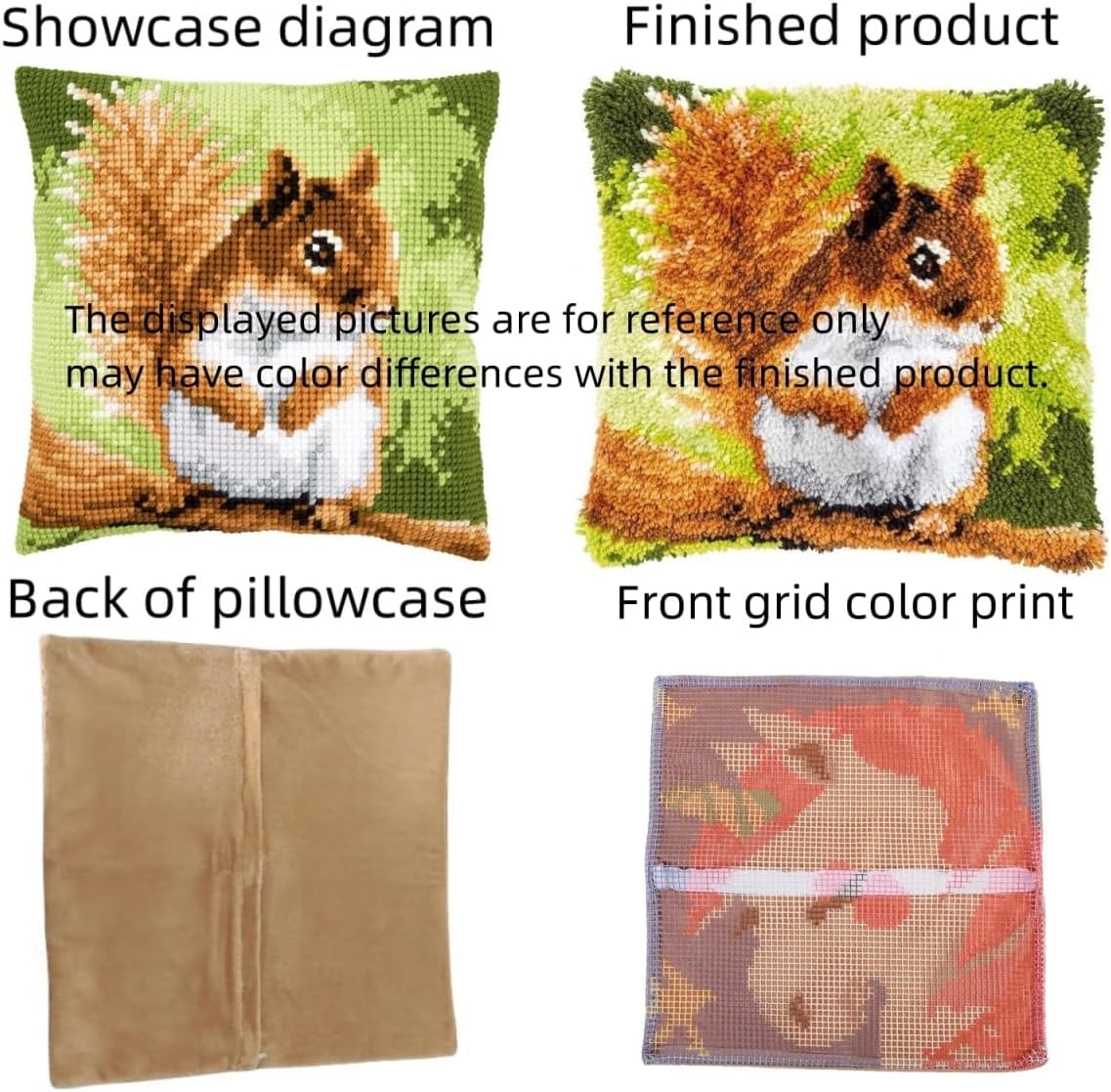 Kit artigianali con gancio di chiusura fai-da-te Kit di cuscini per ricamo a forma di cane colorato Animali e fiori Copricuscino fai-da-te Filo