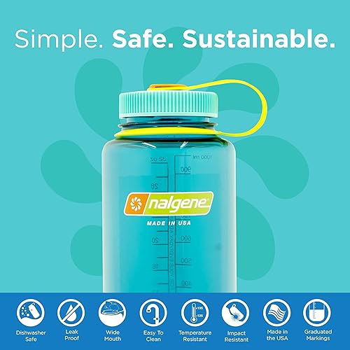Miniatura 2 de Nalgene Sustain - Botella de agua de Tritan sin bisfenol A hecha con un 50 % de material derivado de restos de plástico, 32 fl oz, boca ancha