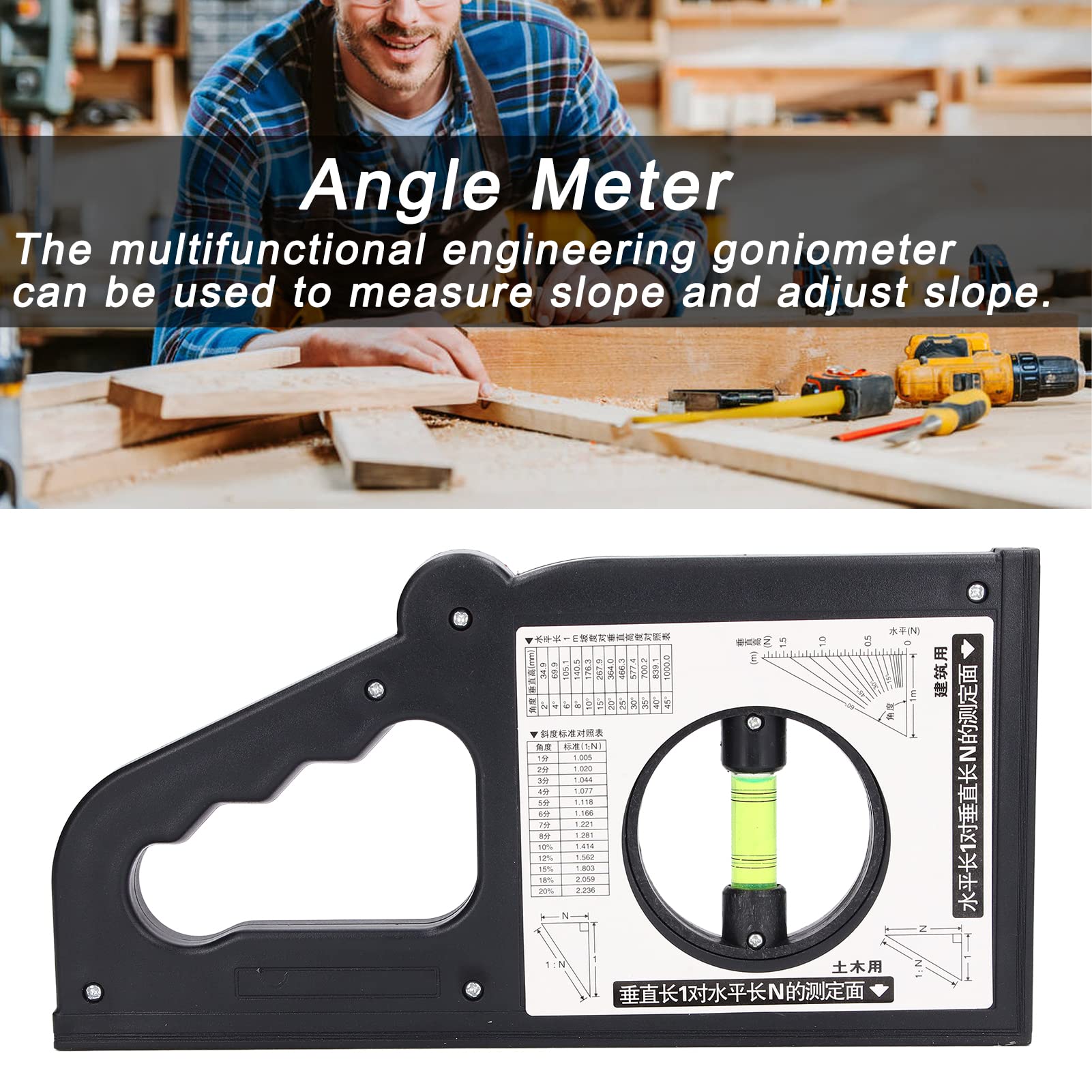 Angle Meter, Slope Measuring Instrument Angle Finder, Professional Slope Locator Angle Gauges Woodworking Meter