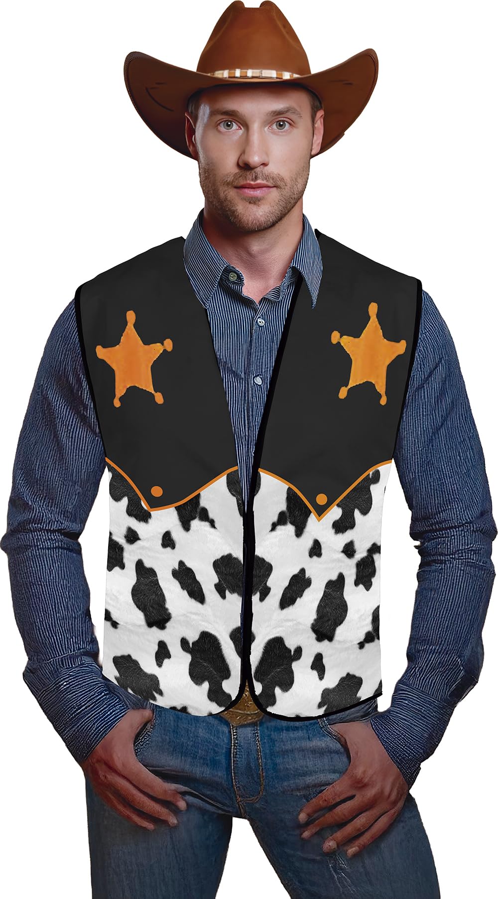 FIESTAS GUIRCA | Unisex Adult Cowboy Sheriff Vest (One Size) - Old West Costume Accessory for Halloween, Carnival and Theme Parties - Great for Cosplay and Masquerade - Multicolor