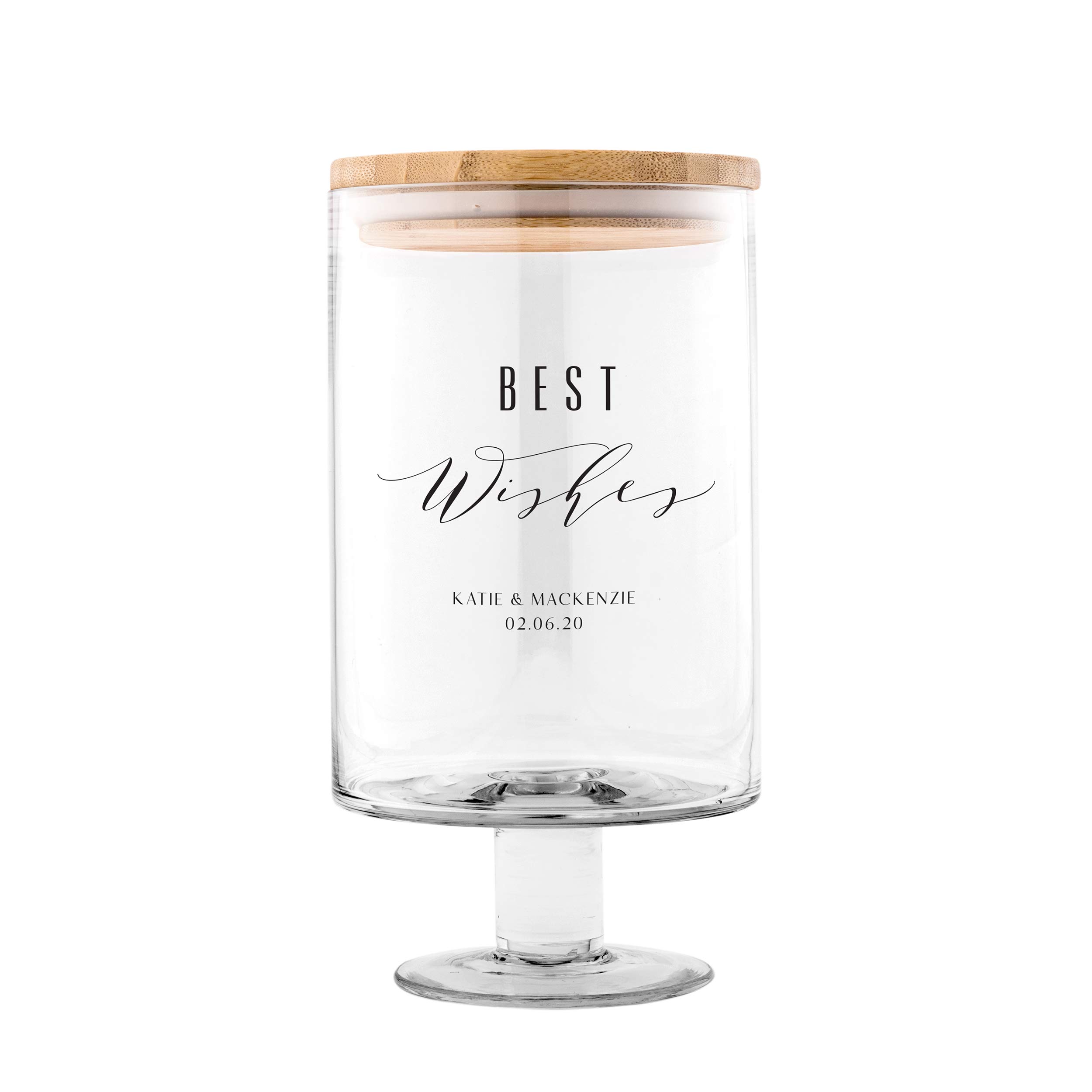WEDDINGSTAR Personalized Glass Wedding Wishes Guest Book Jar - Best Wishes