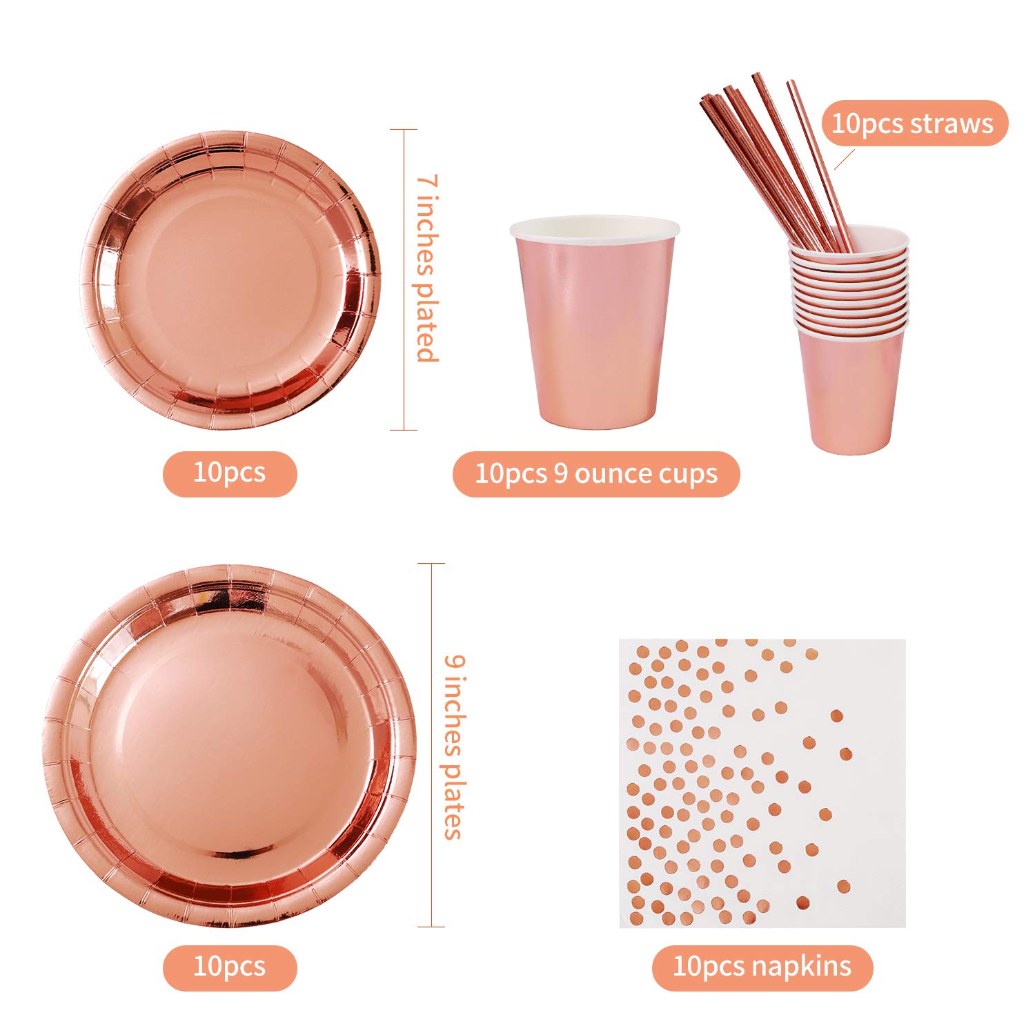 Rose Gold Birthday Party Supplies Decorations Pink Gold Party Supplies