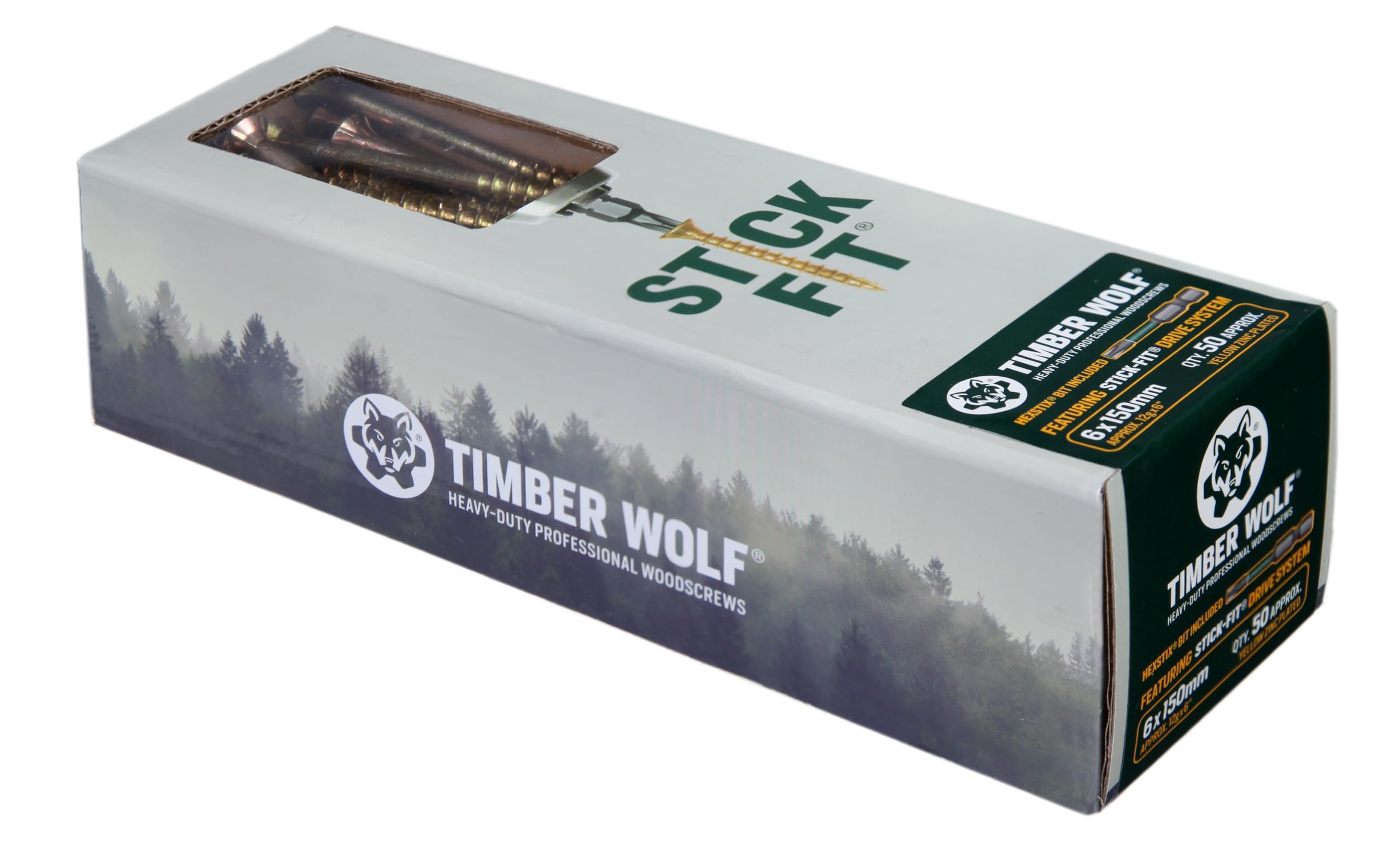 Timber Wolf Zinc & Yellow (Gold) Tw60150 Woodscrews - 6.0 X 150Mm - Box Of 50,
