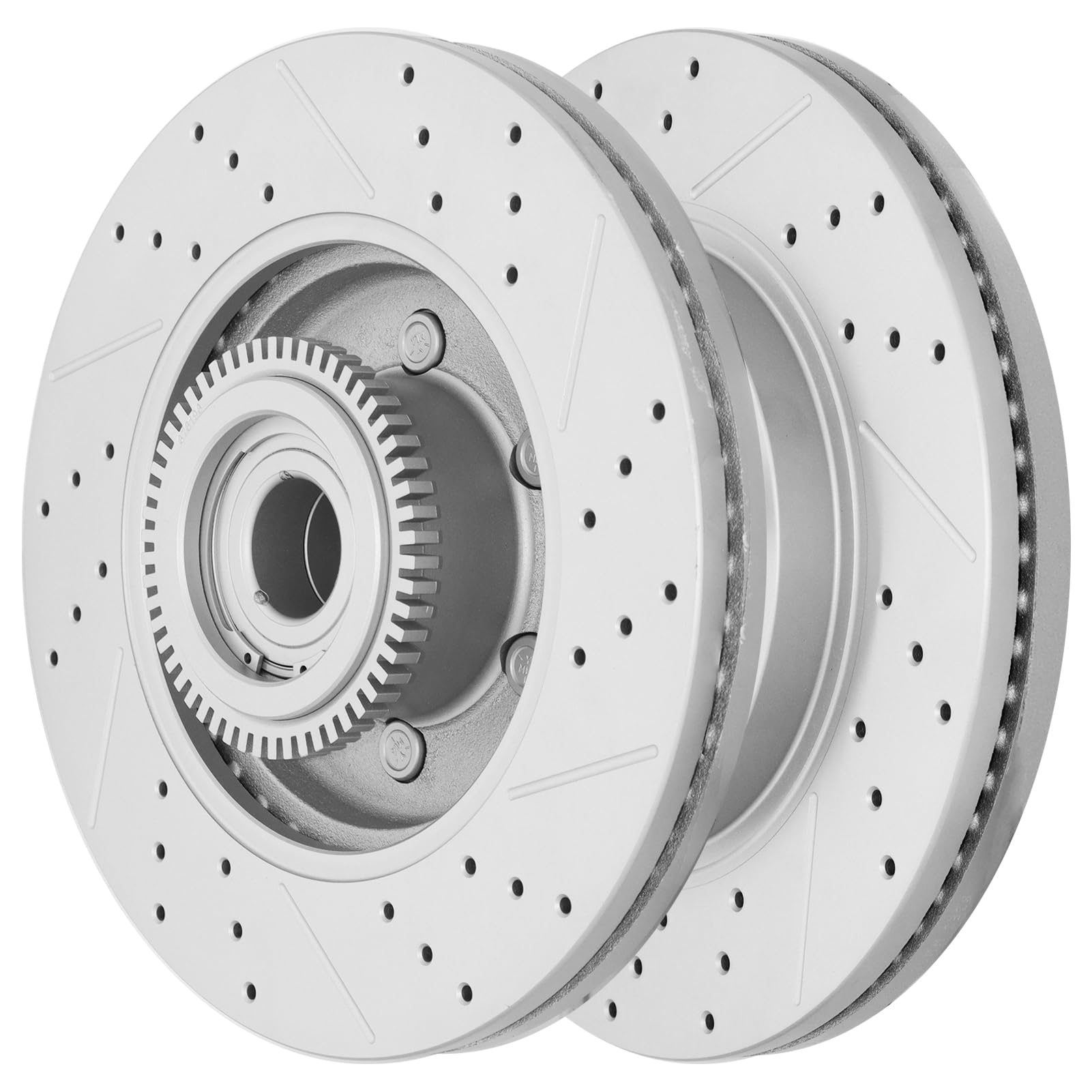 ACB ZONE Disc Brake Rotor Front Drilled and Slotted Vented Rotors for 2006 2007 2008 Lincoln Mark Lt with 2 Wheel Drive - 6 Lug