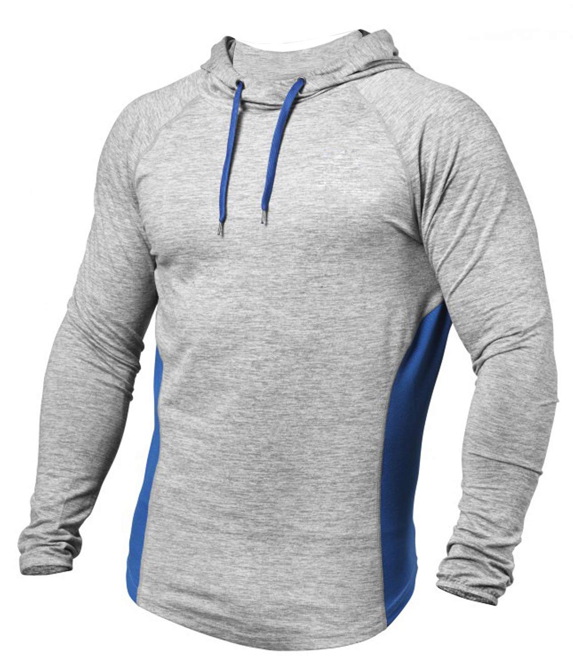 Men's Workout Hoodie Dry Fit Lightweight Athletic Casual Long Sleeve Pullover Shirts