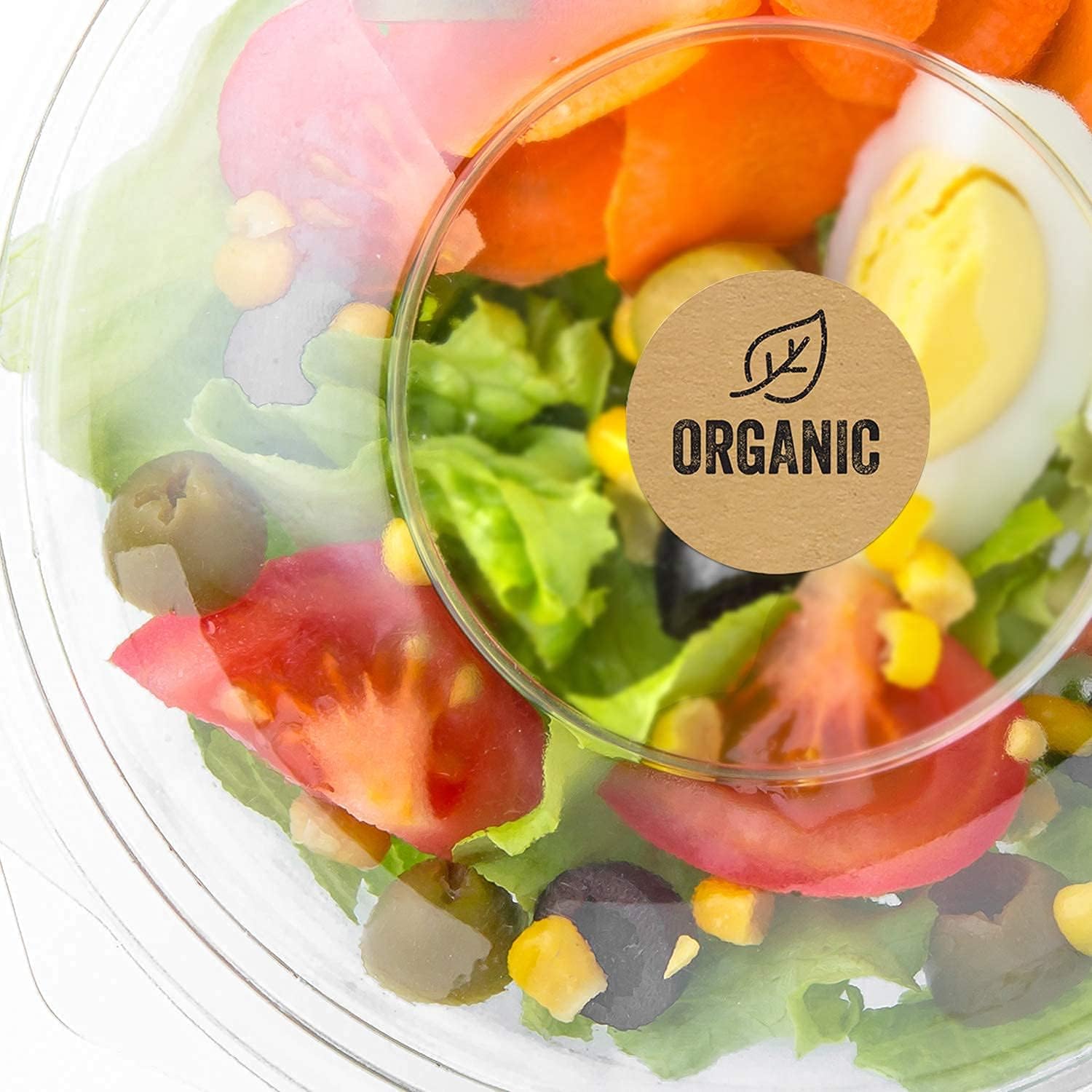 Organic Made Stickers / 1" Inch Round Natural Kraft Organic Stickers/Organic Labels 500 Labels per roll (Pack of 2)