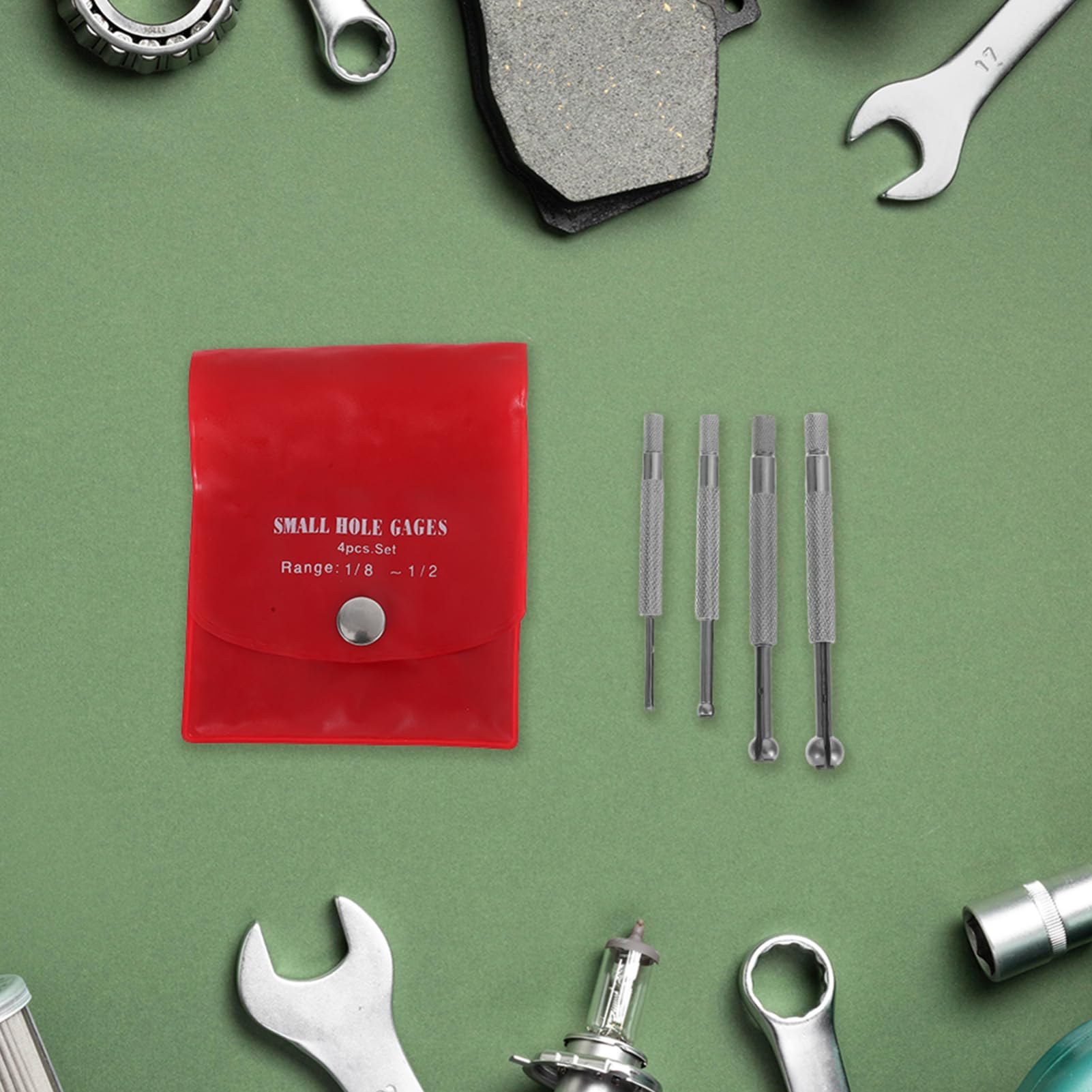 Gatuida Set di 4 Pezzi Calibro per Alesaggio Interno Regolabile in Metallo Argento Testa Piatta per Misure di Precisione Strumenti Manuali per Officina Meccanica