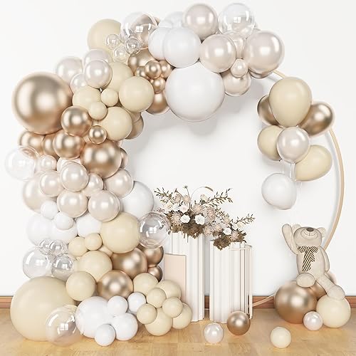 Miniatura 33 de Amandir Kit de arco de guirnalda de globos azul polvoriento, 153 piezas, diferentes tamaños de 18, 12, 10, 5 pulgadas, globos de látex azul blanco