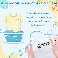 Vista 4 de Nombre sello para ropa niños sello tinta (blanco + negro)